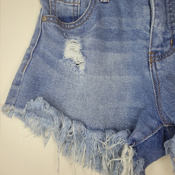 distressed cutoff denim shorts, sz 25 - Picture 3 of 4